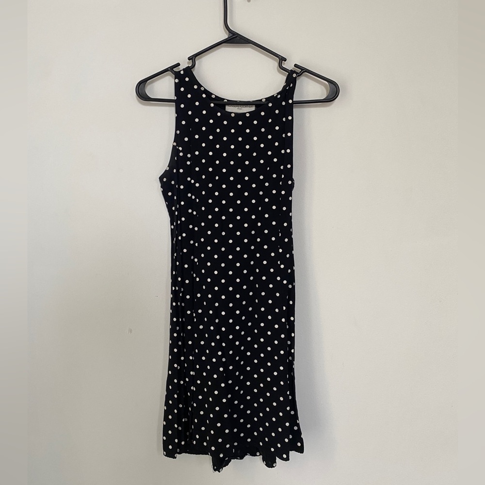 Vintage Casual Corner Black Polkadot Dress, Size Small / 11/12